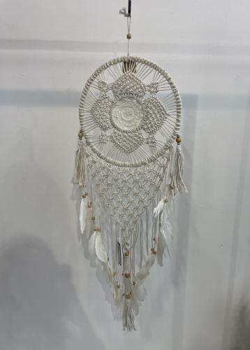Dreamcatcher crocheted 32 cm natur