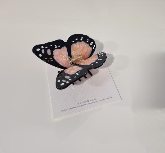 (w) Claw Hand-painted Monarch Butterfly pink