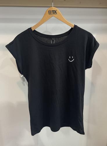 (w) T-Shirt TX Smiley schwarz