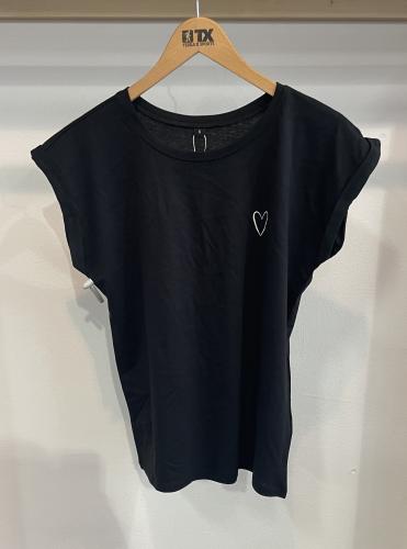 (w) T-Shirt TX Heart schwarz