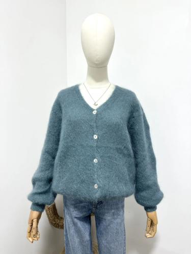 (w) Cardigan 82257 taubenblau